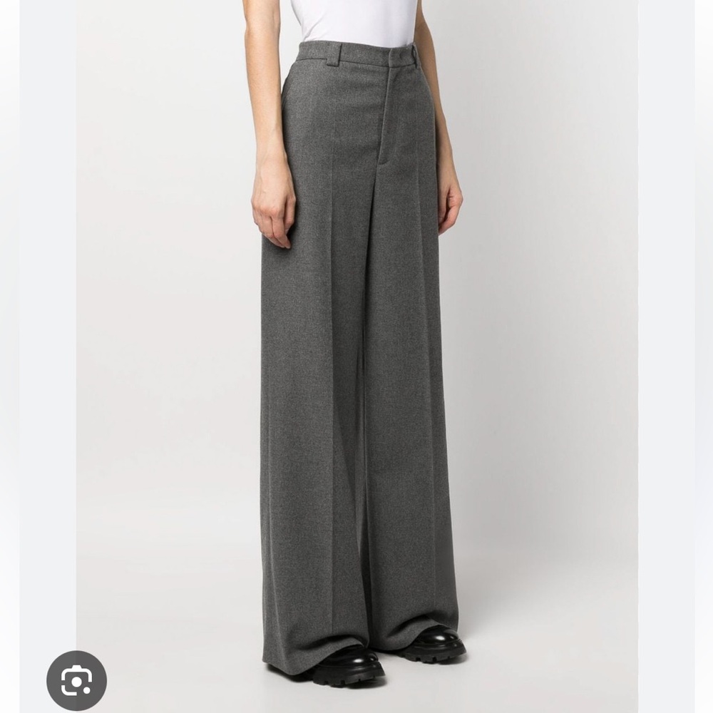 NWT RED Valentino grey wool blend high waist wide leg trousers pants, EU40/US 4